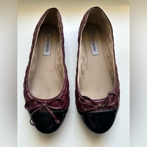 Steve Madden Ballet Flats Maroon and Black with Bow